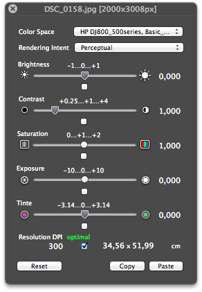 the image adjust panel