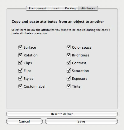 Copy/Paste attributes preferences