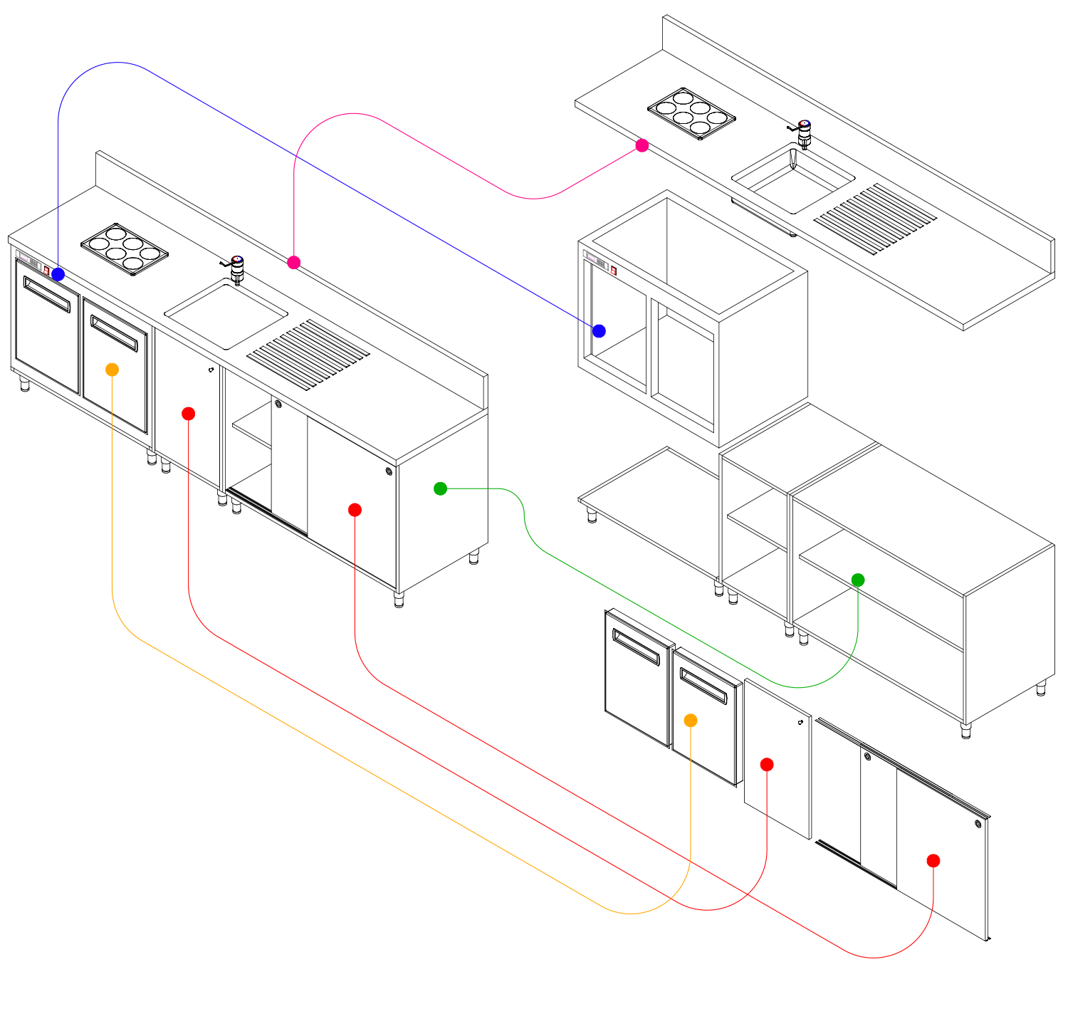 Bar room plugins exploded view